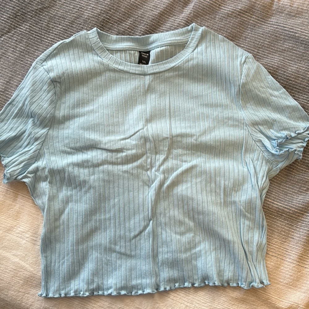 Light blue crop top